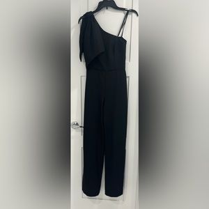 BHLDN Windham Black One-Shoulder Jumpsuit, Size US 0